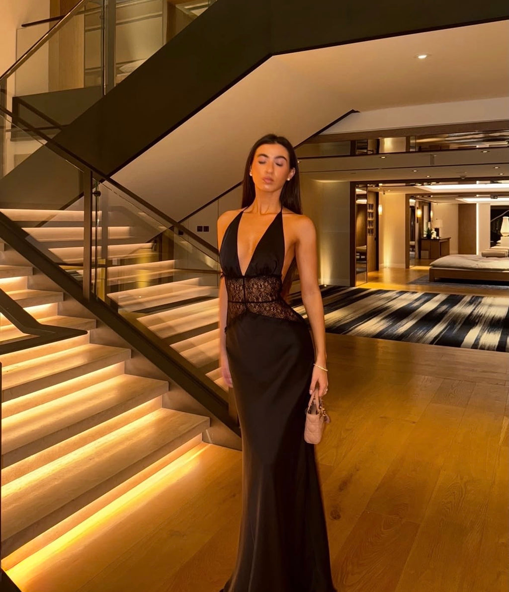 Meshki Dinah Lace And Satin Maxi Dress
