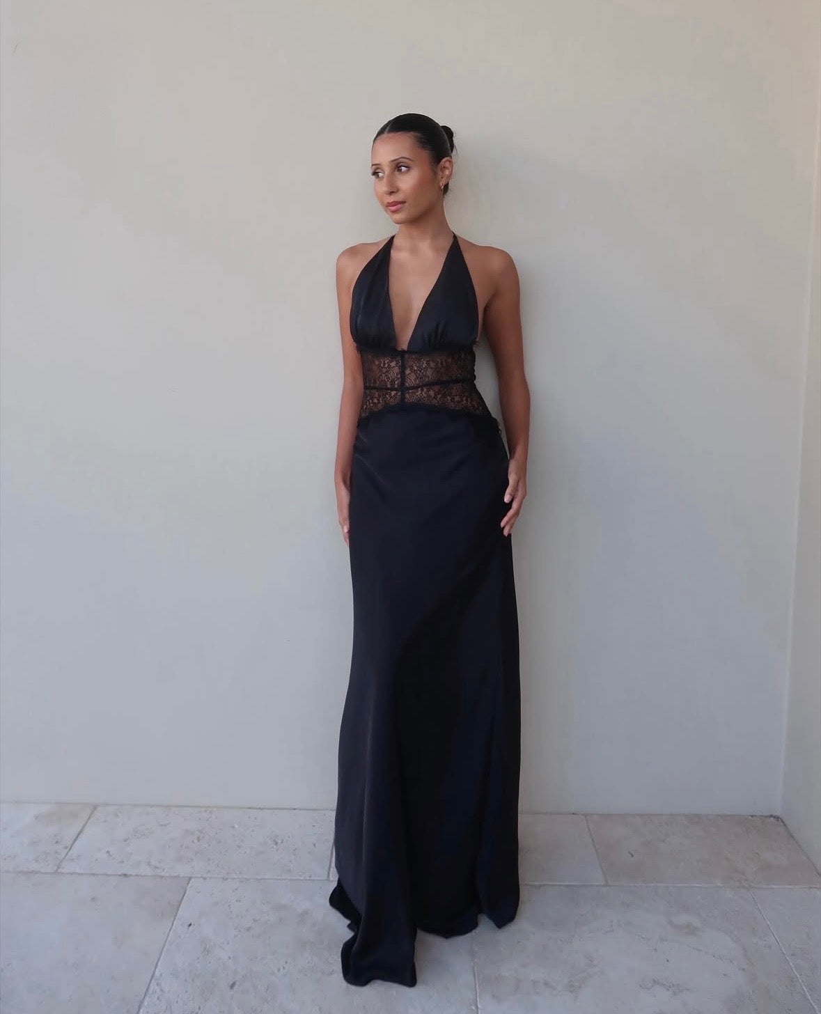 Meshki Dinah Lace And Satin Maxi Dress