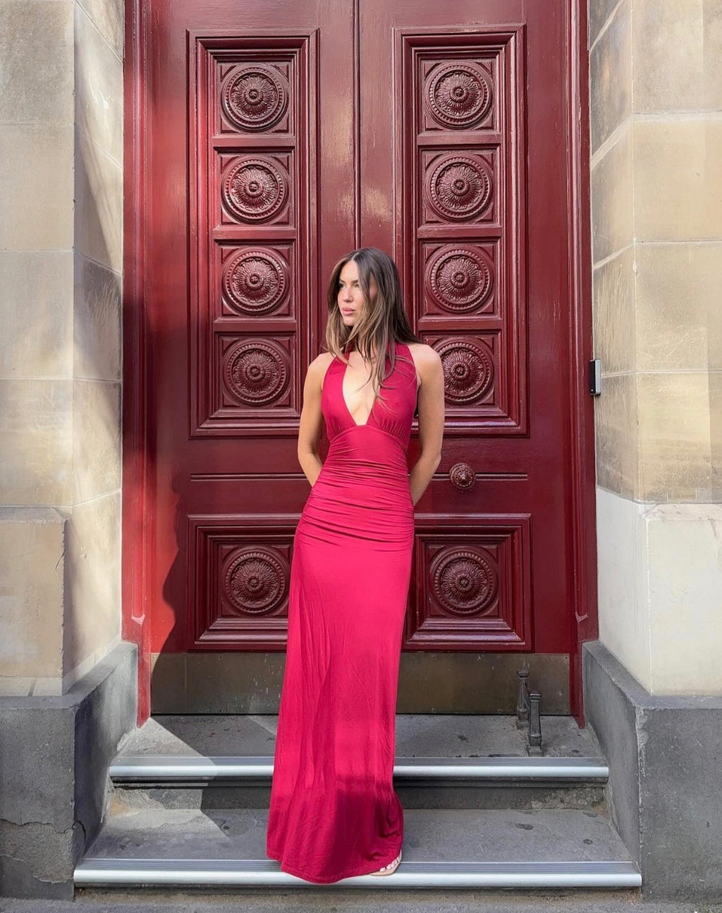 Kookai Leni Maxi dress in Red Wine