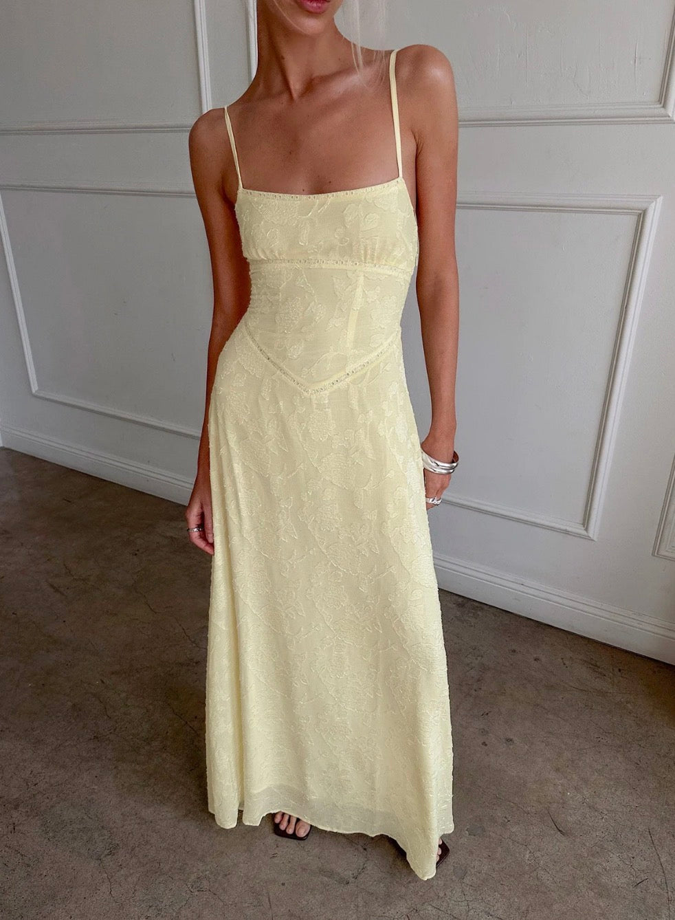 Princess Polly South Of France Maxi Dress Yellow