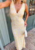 Beginning Boutique Farida Yellow Lace Maxi