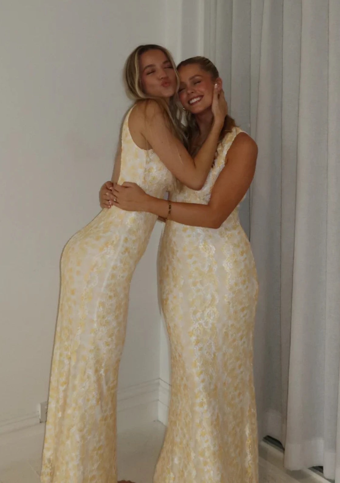 Beginning Boutique Farida Yellow Lace Maxi