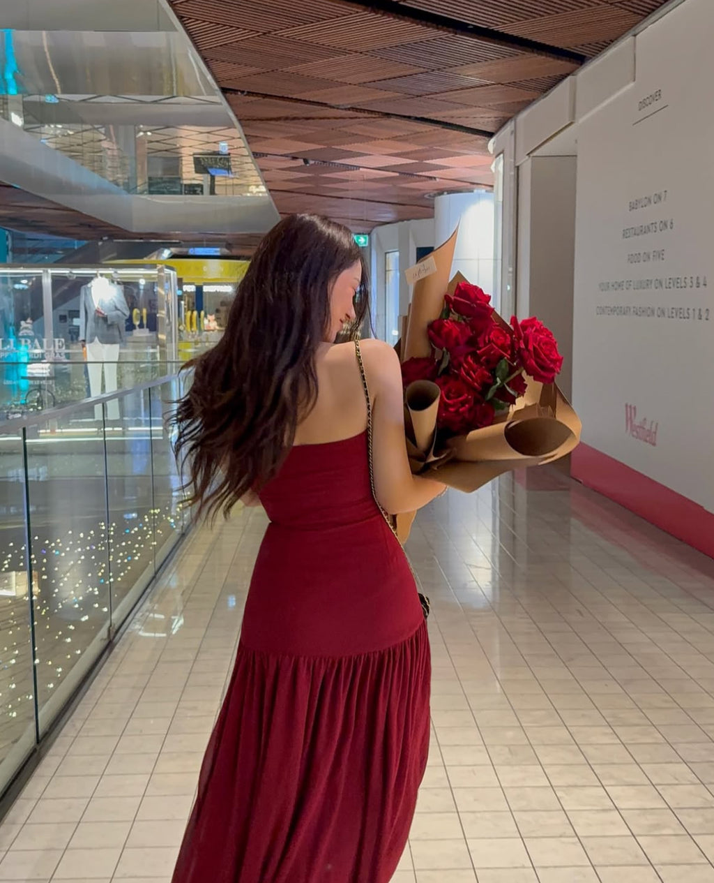 Peppermayo Eden Strapless Maxi Dress in Maroon