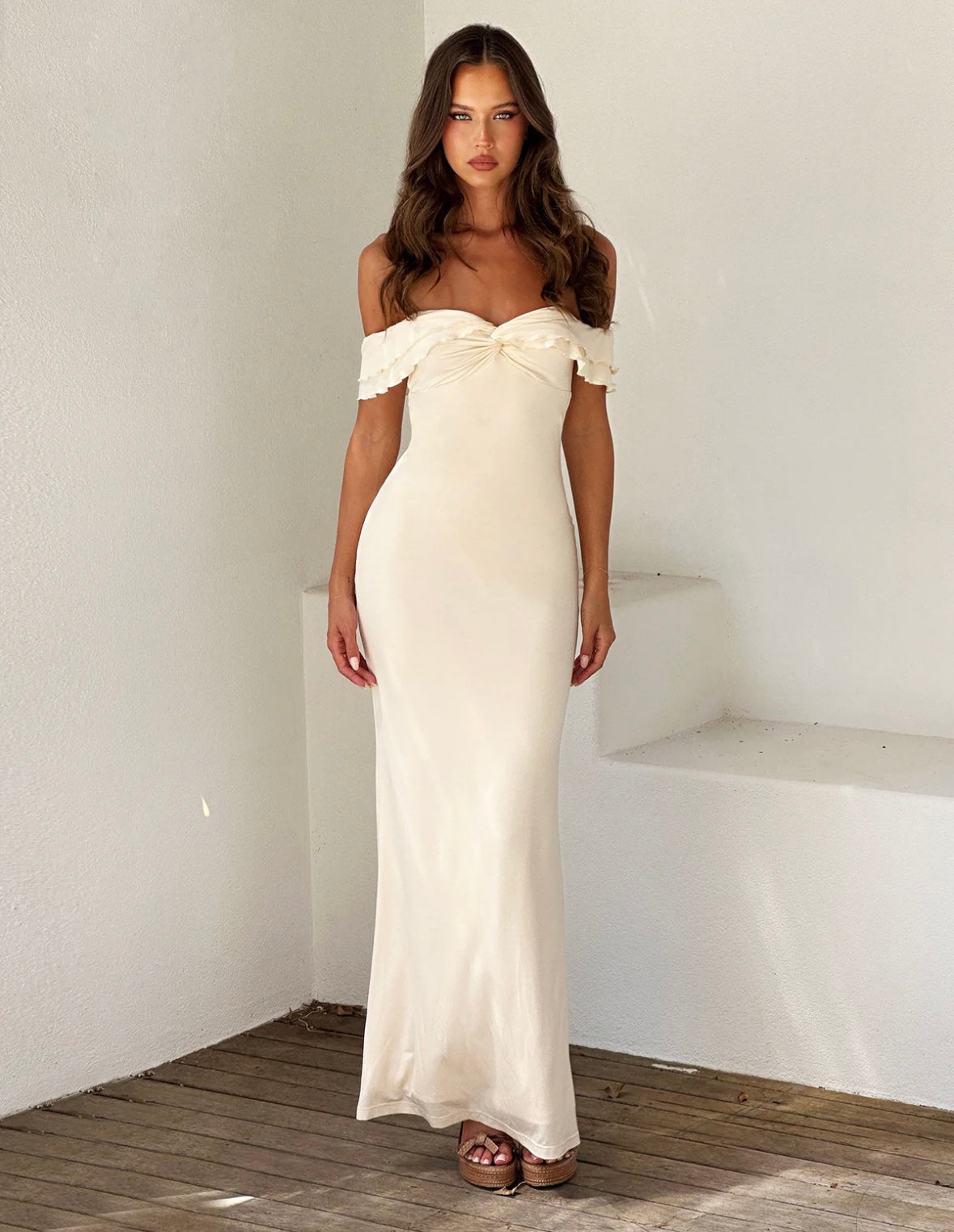 Tiger Mist Denali Maxi Dress in Bone