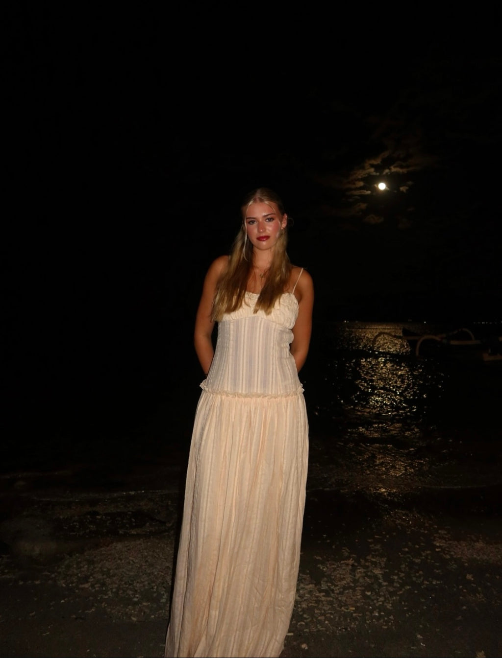 Peppermayo Jacinda Drop Waist Maxi in Cream