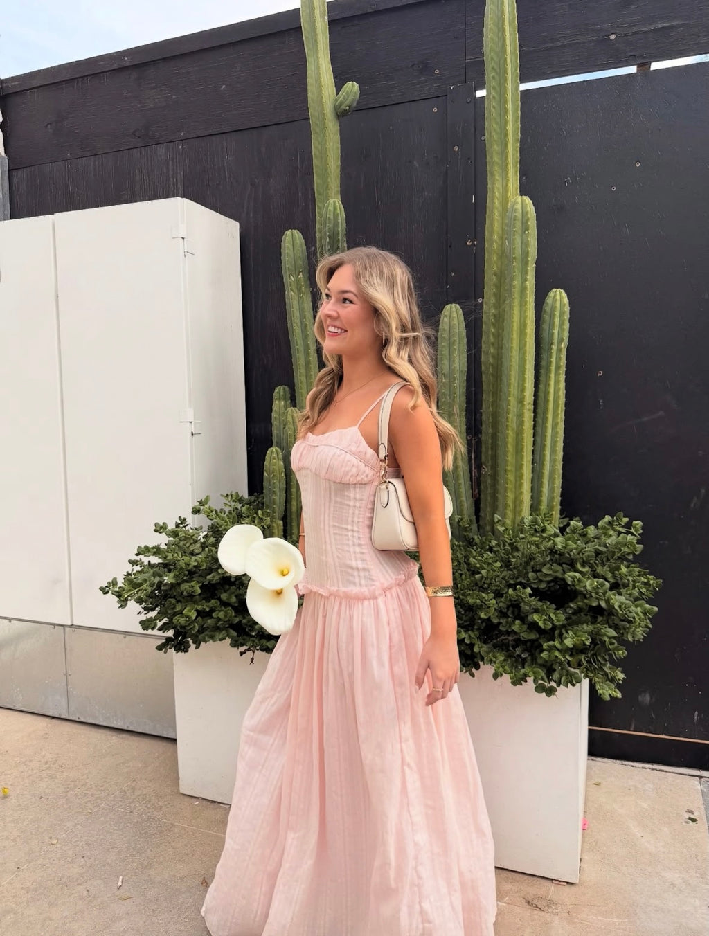 Peppermayo Jacinda Drop Waist Maxi in Pink